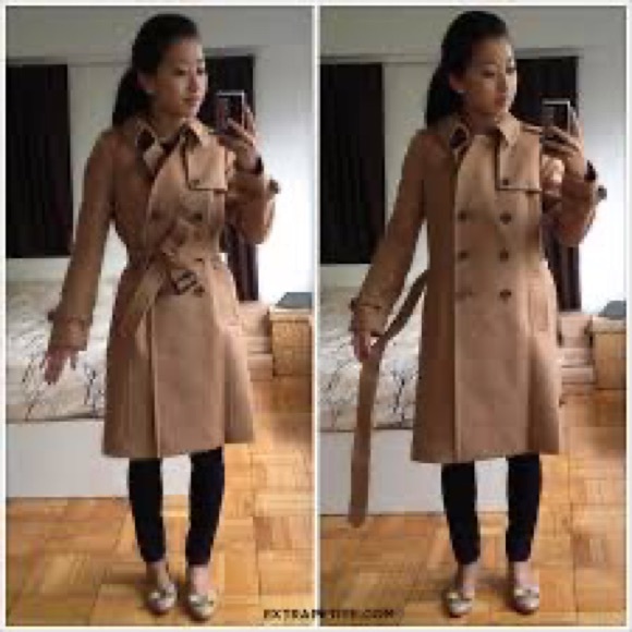 Jcrew NWT icon trench wool boulevard coat in Navy sz 0 - Picture 9 of 16